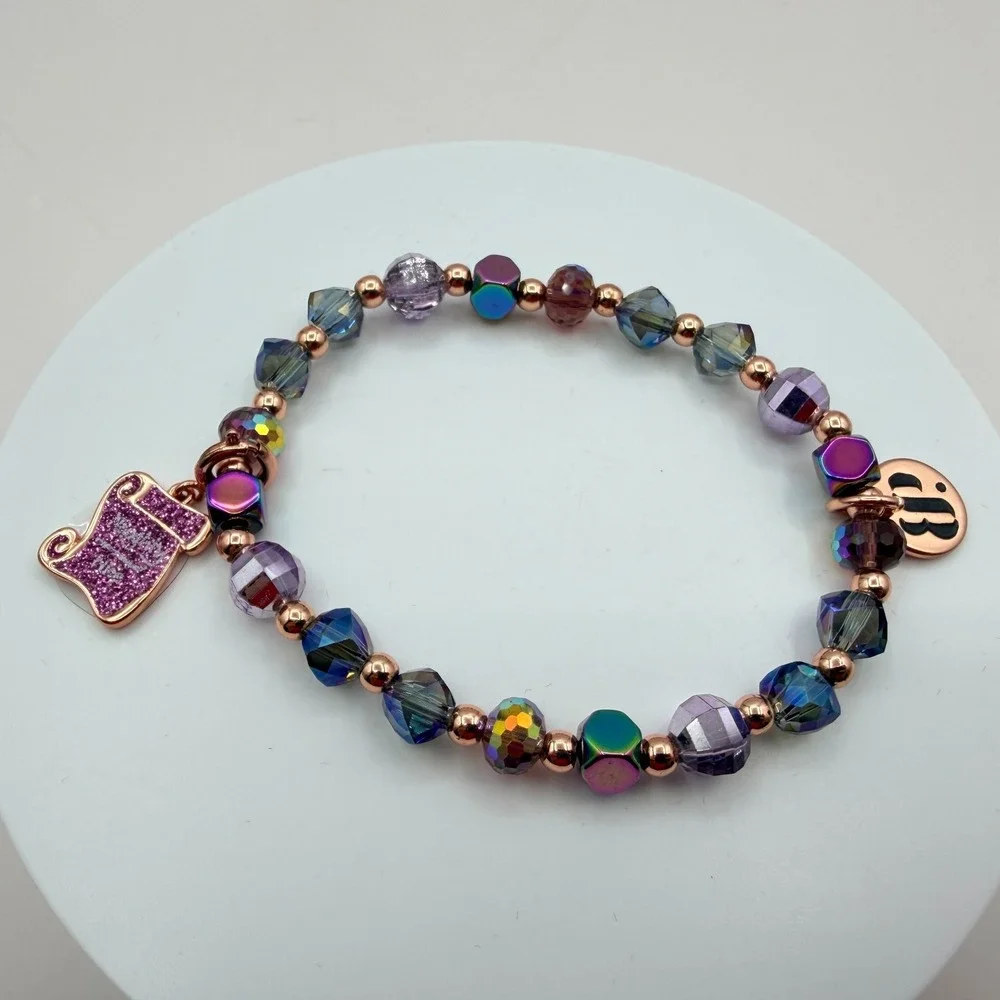 Vintage Y2K Naughty Or Nice Beaded Charm‎ Bracelet Women's Classic Retro Jewelry